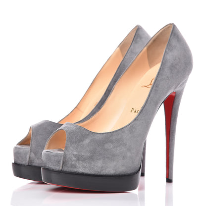 Christian Louboutin Suede Palais Royal Trepointe 140 Pumps 39 Grey 3 of 8
