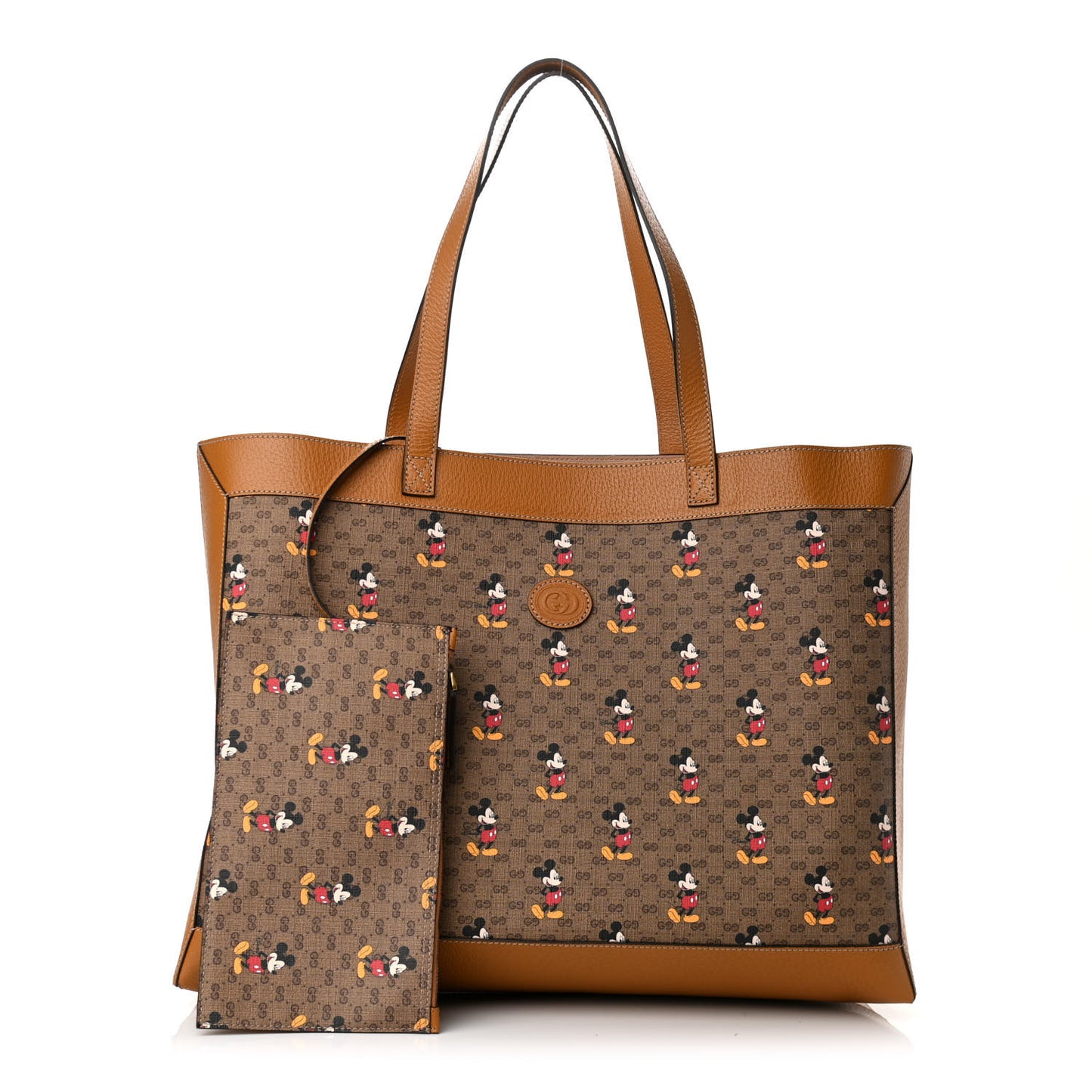X DISNEY Mini Vintage GG Supreme Monogram Mickey Mouse Large Shopping Tote Beige Vintage Sun Oil
