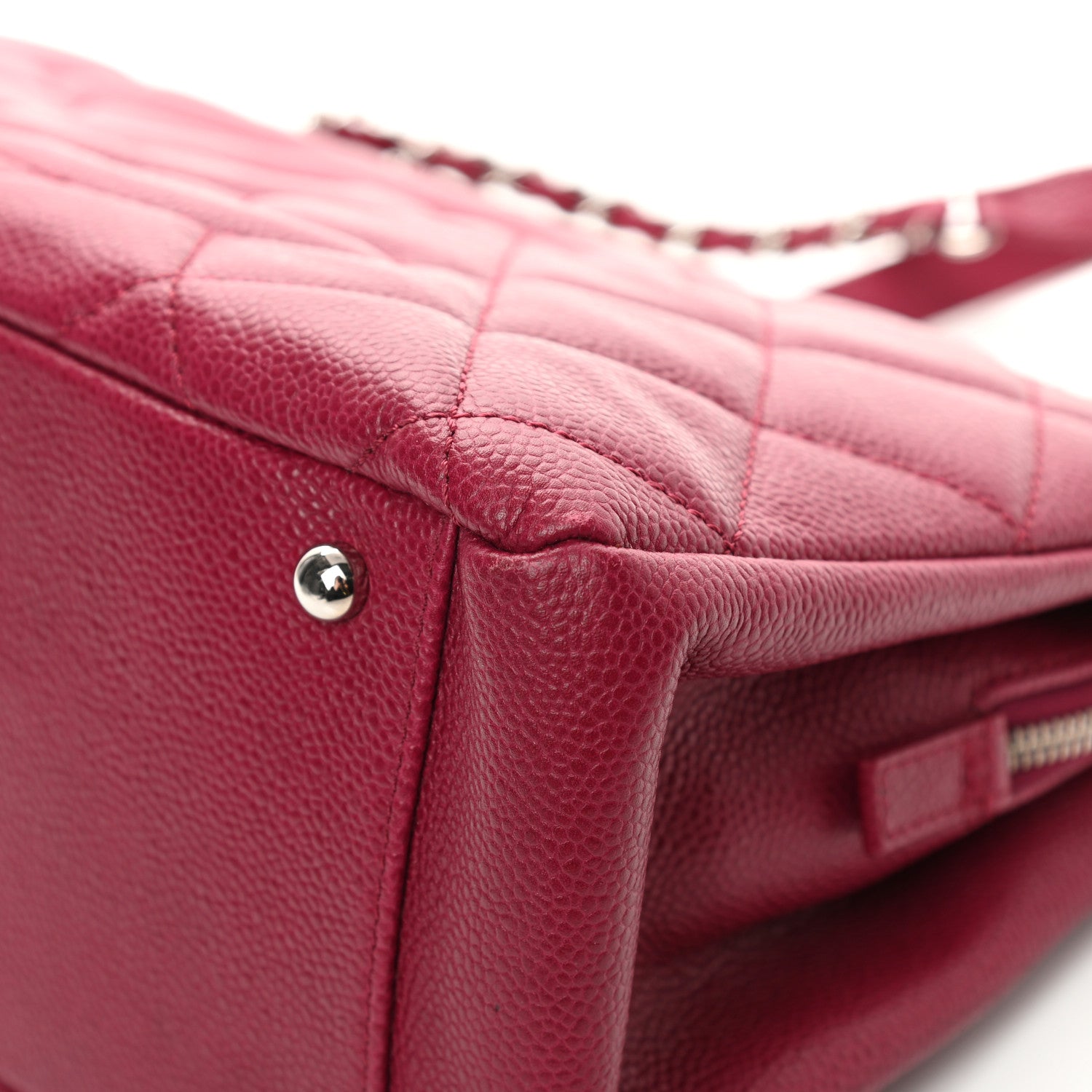Chanel Caviar Quilted Timeless CC Shopping Tote Red 14 of 15