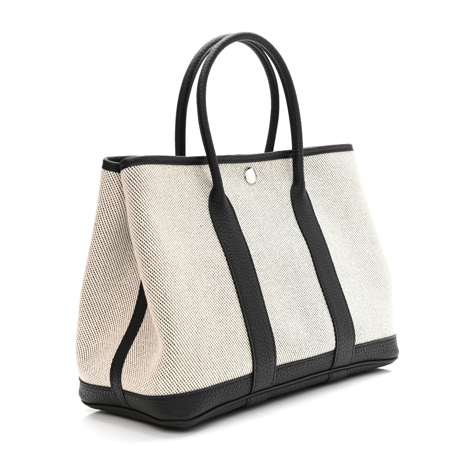 Hermes Twill H Negonda Garden Party 30 TPM Tote Ecru Black 3 of 11