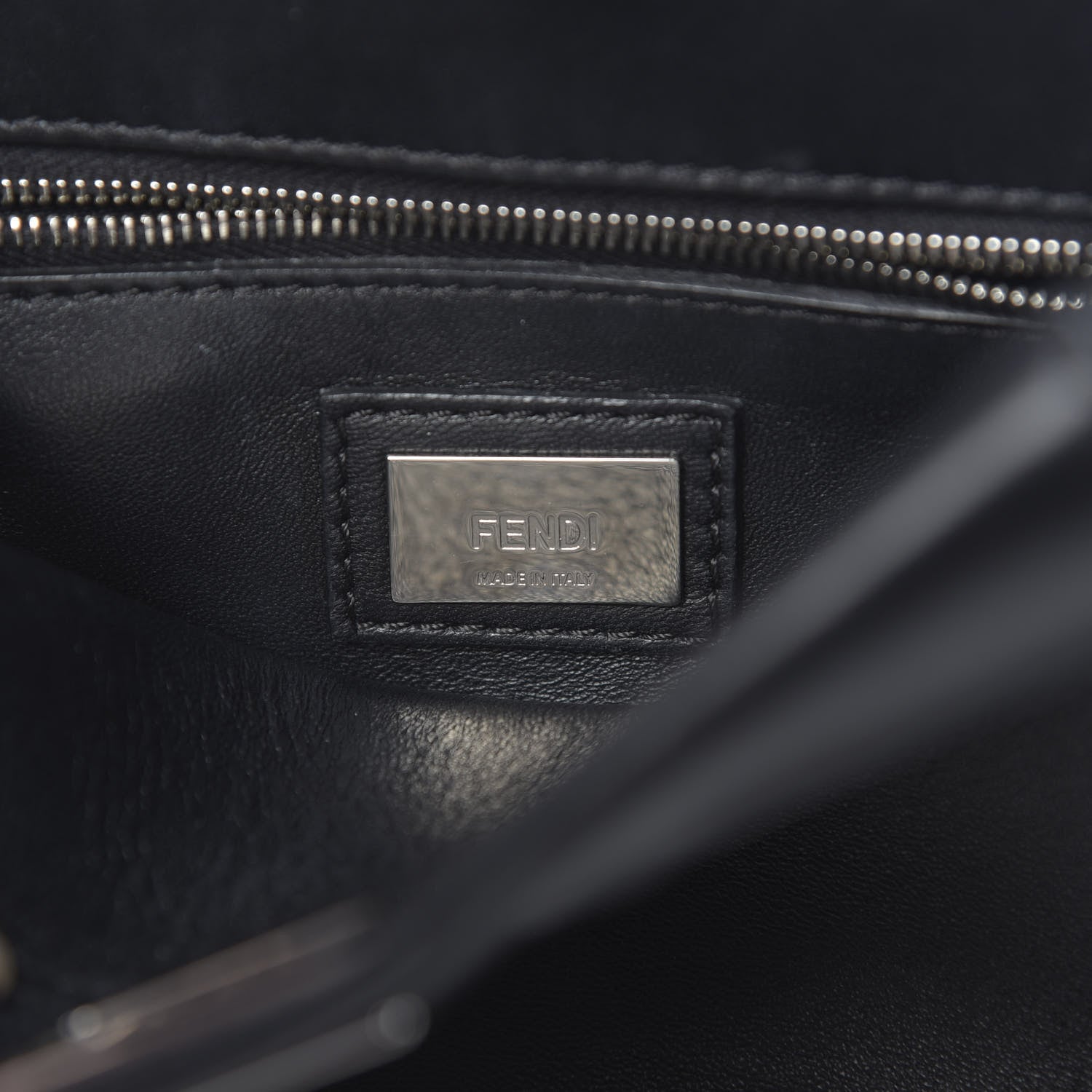 Fendi Nappa Lace Up Mini Peekaboo Iconic Satchel Black 7 of 10
