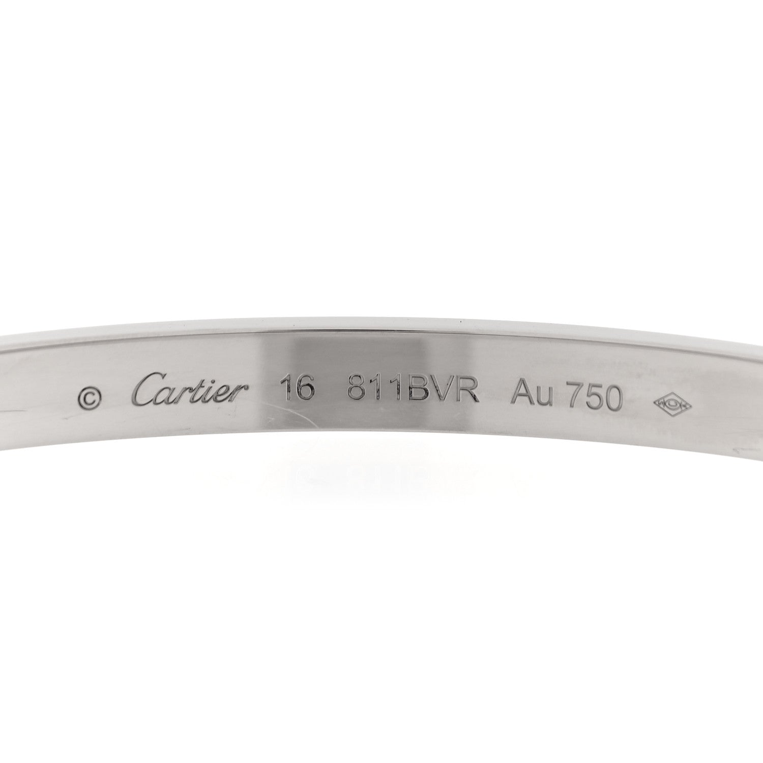 Cartier 18K White Gold Medium LOVE Bracelet 16 3 of 7