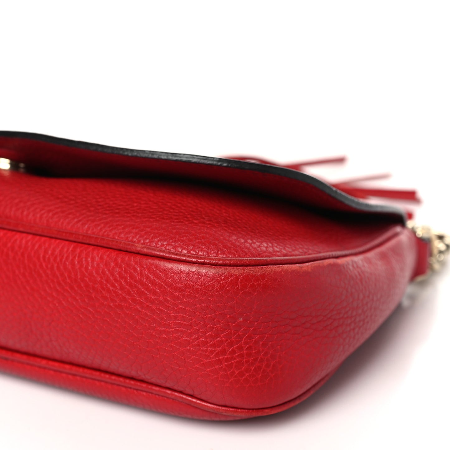 Pebbled Calfskin Medium Soho Flap Crossbody Vibrant Red