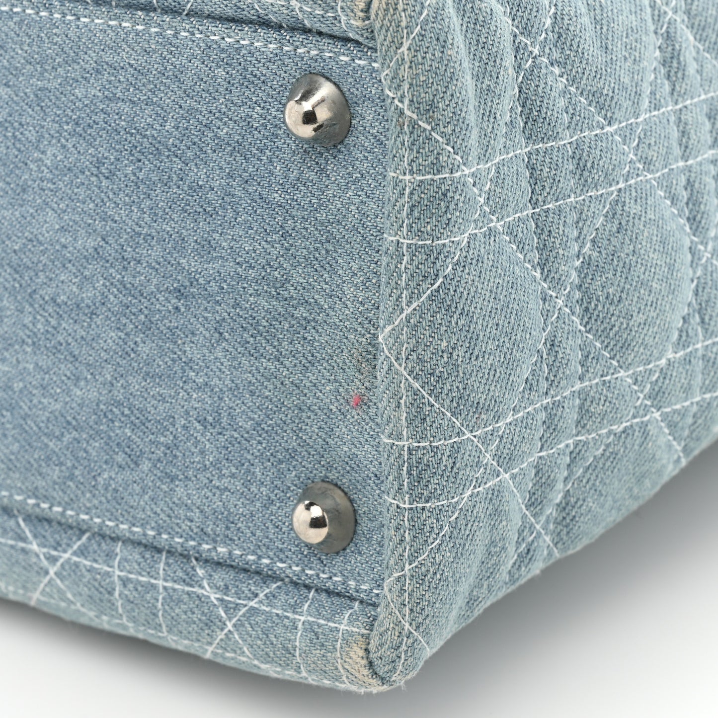 Denim Cannage Large Lady Dior Light Blue