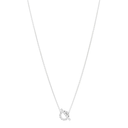 Hermes 18K White Gold Diamond Finesse Pendant Necklace 1 of 6