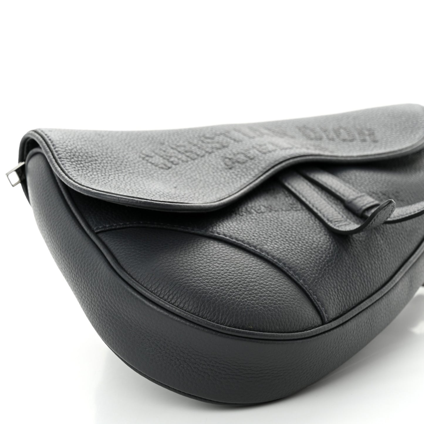 Calfskin Atelier Signature Print Mens Saddle Bag Grey
