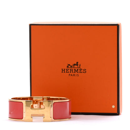 Hermes Enamel Wide Clic Clac H Bracelet GM Rouge Corail 6 of 6