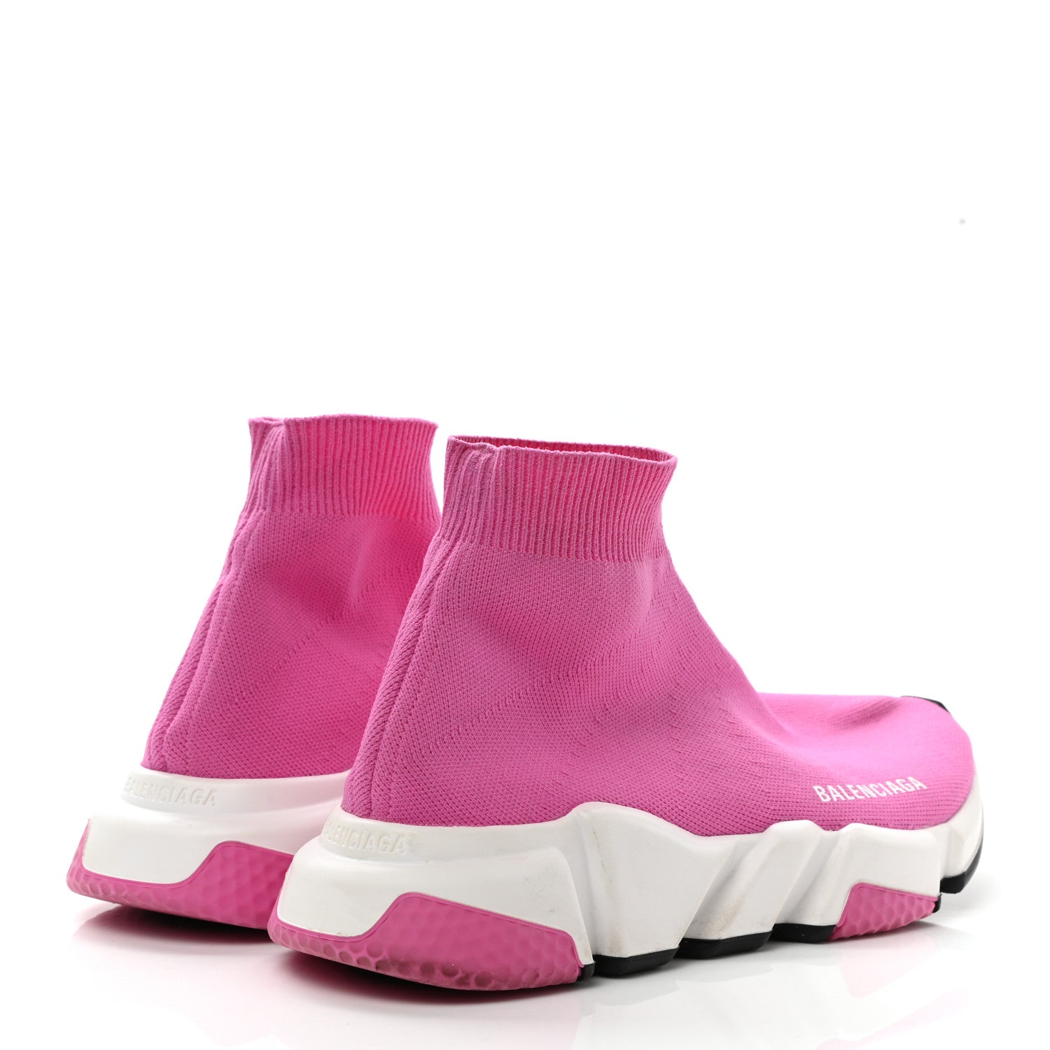 Balenciaga Neoprene Knit Tri-Color Sole Womens Speed Sneakers 37 Pink White Black 4 of 9