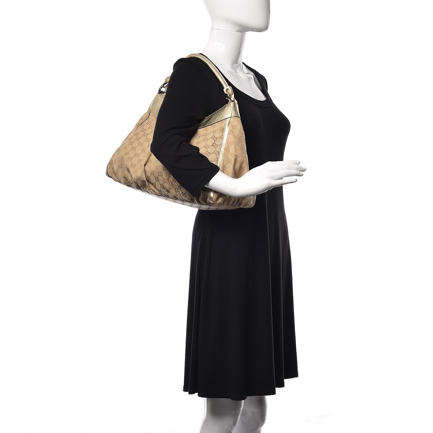 Gucci Monogram Large D Gold Hobo Gold 2 of 10