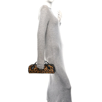 Alaia Calf Hair Leopard Print Le Teckel Clutch Brun Sepia 2 of 10