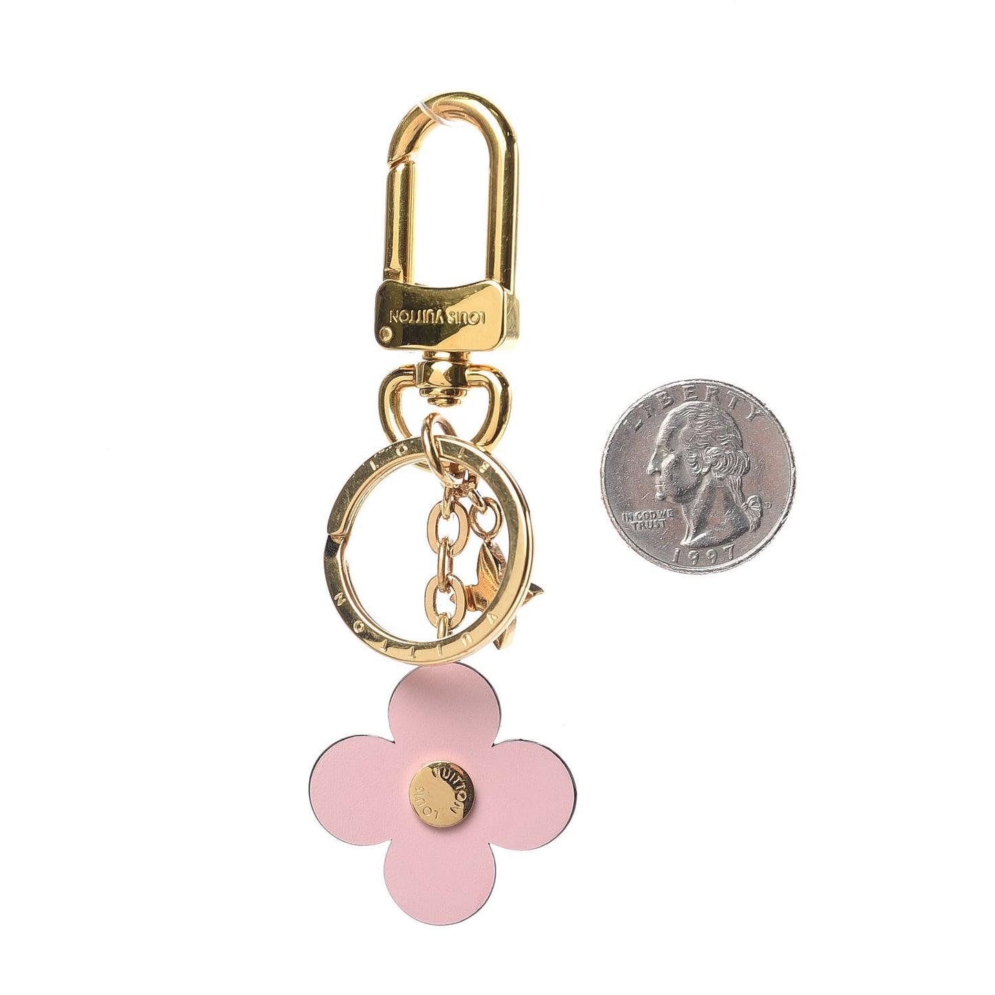 Monogram Blooming Flowers BB Bag Charm Key Holder Pink