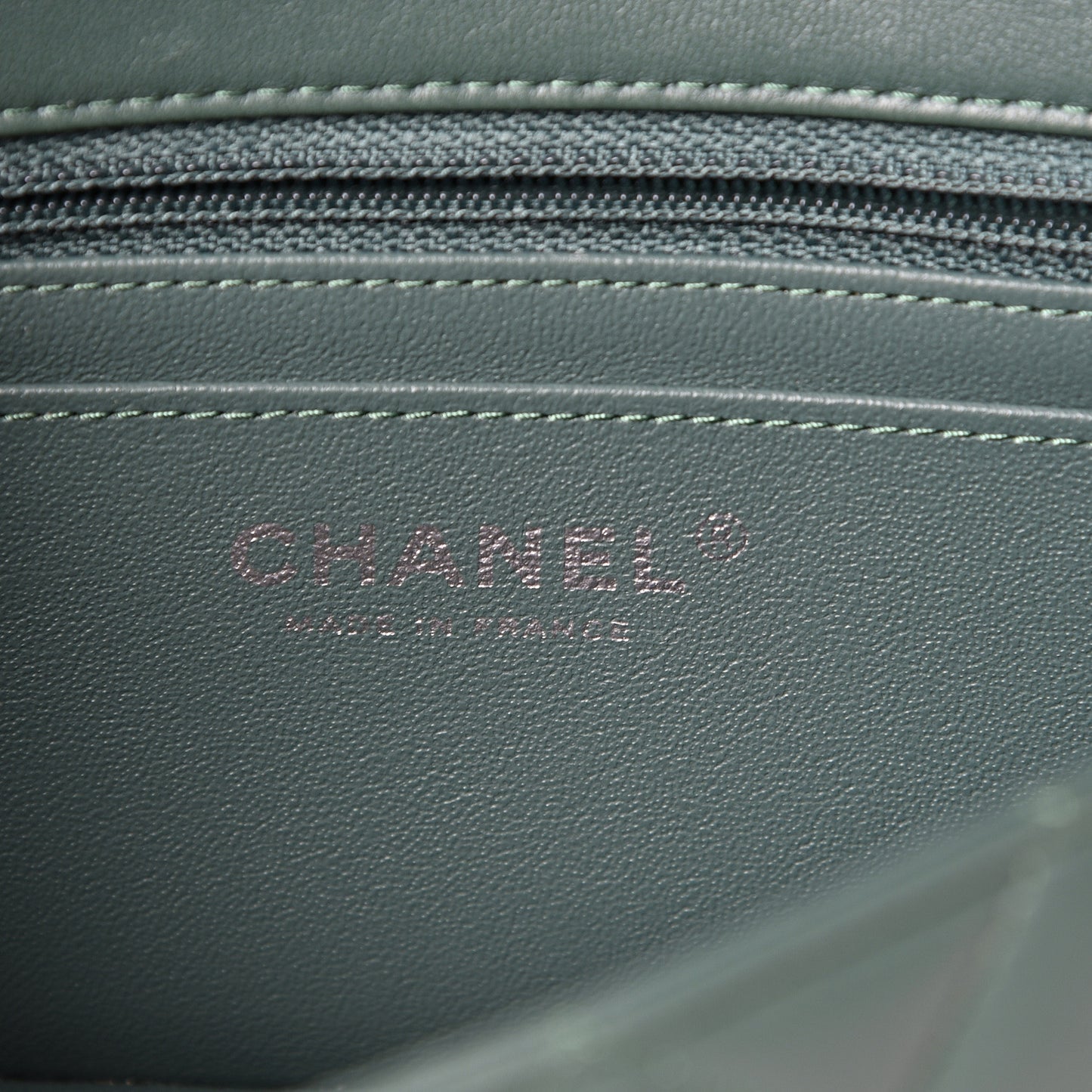 Lambskin Quilted Mini Rectangular Flap Green
