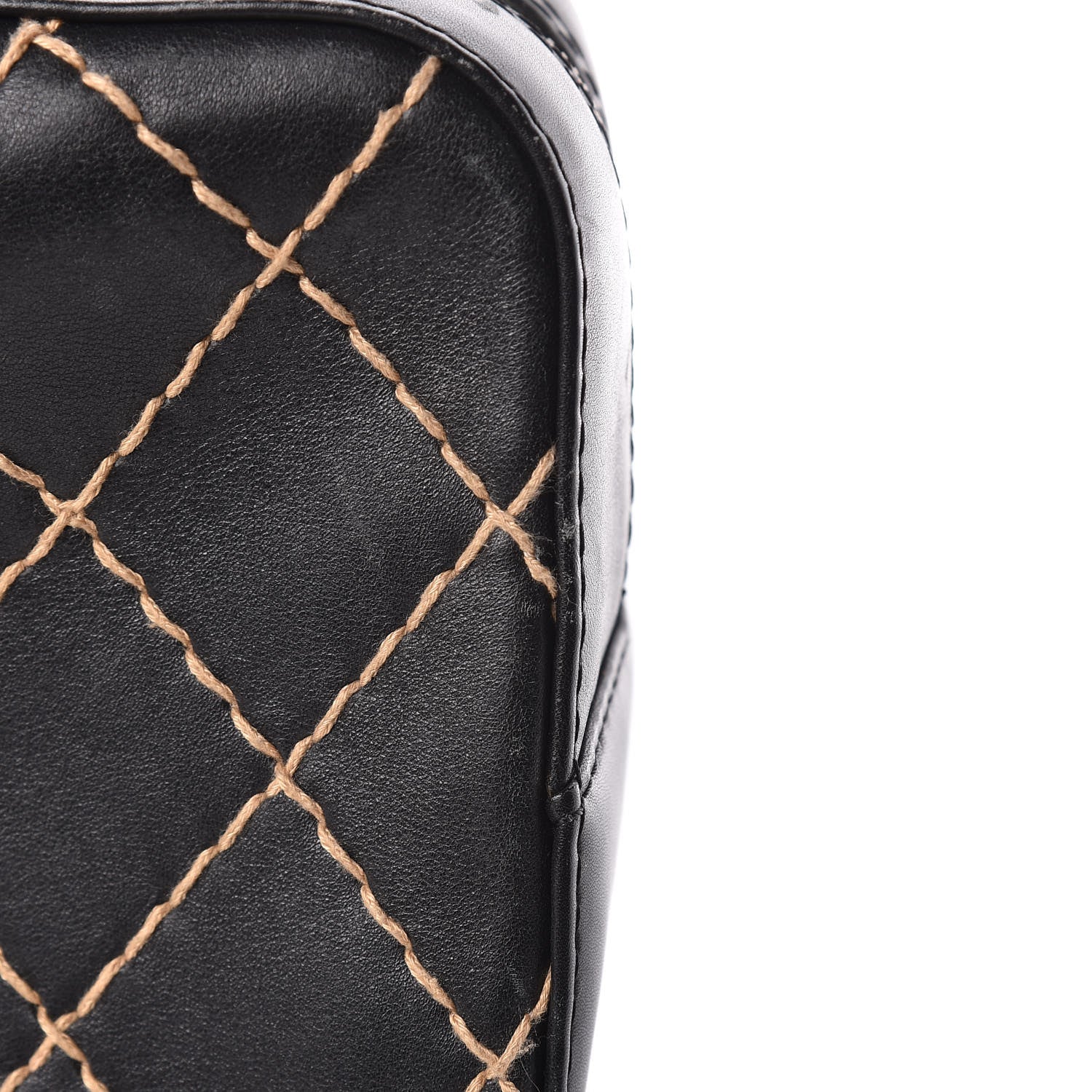 Chanel Calfskin Wild Stitch Top Handle Bag Black 10 of 14