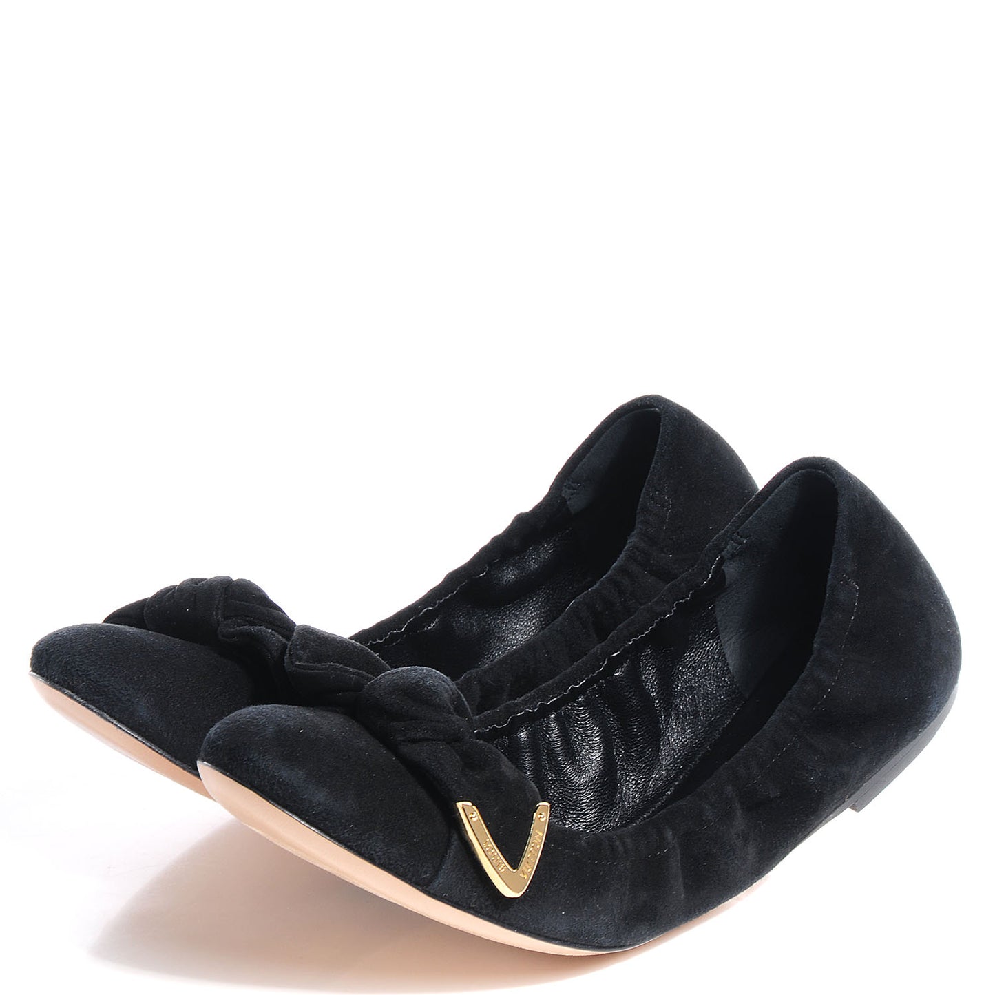 Suede Amulet Flat Ballerina Black 36
