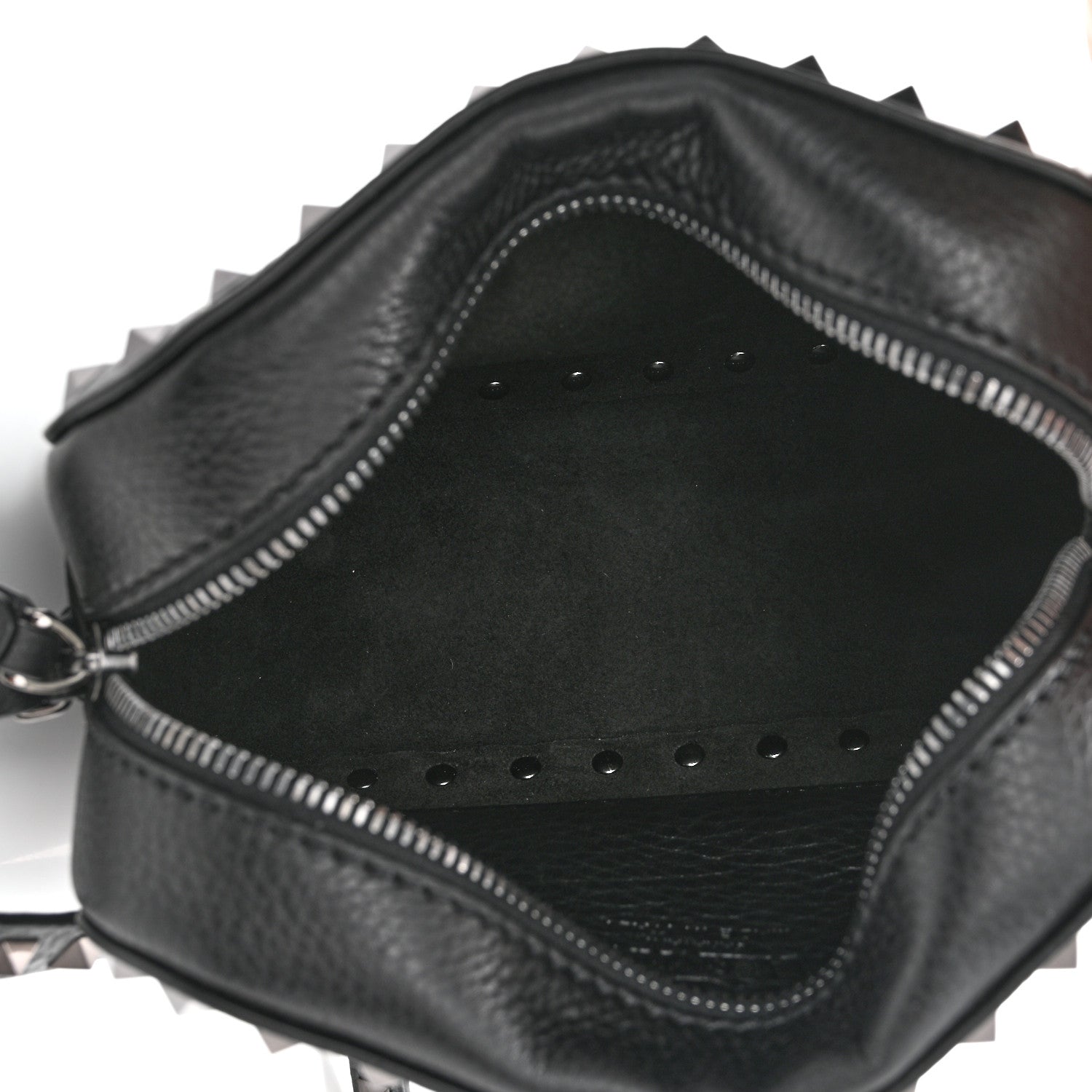 Valentino Garavani Pebbled Calfskin Rockstud Camera Crossbody Bag Black 5 of 10