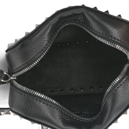 Valentino Garavani Pebbled Calfskin Rockstud Camera Crossbody Bag Black 5 of 10