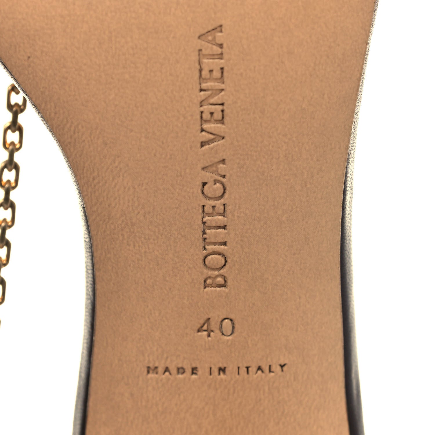 Bottega Veneta Lambskin Stretch Chain Strap 90mm Sandals 40 Ebony 6 of 6