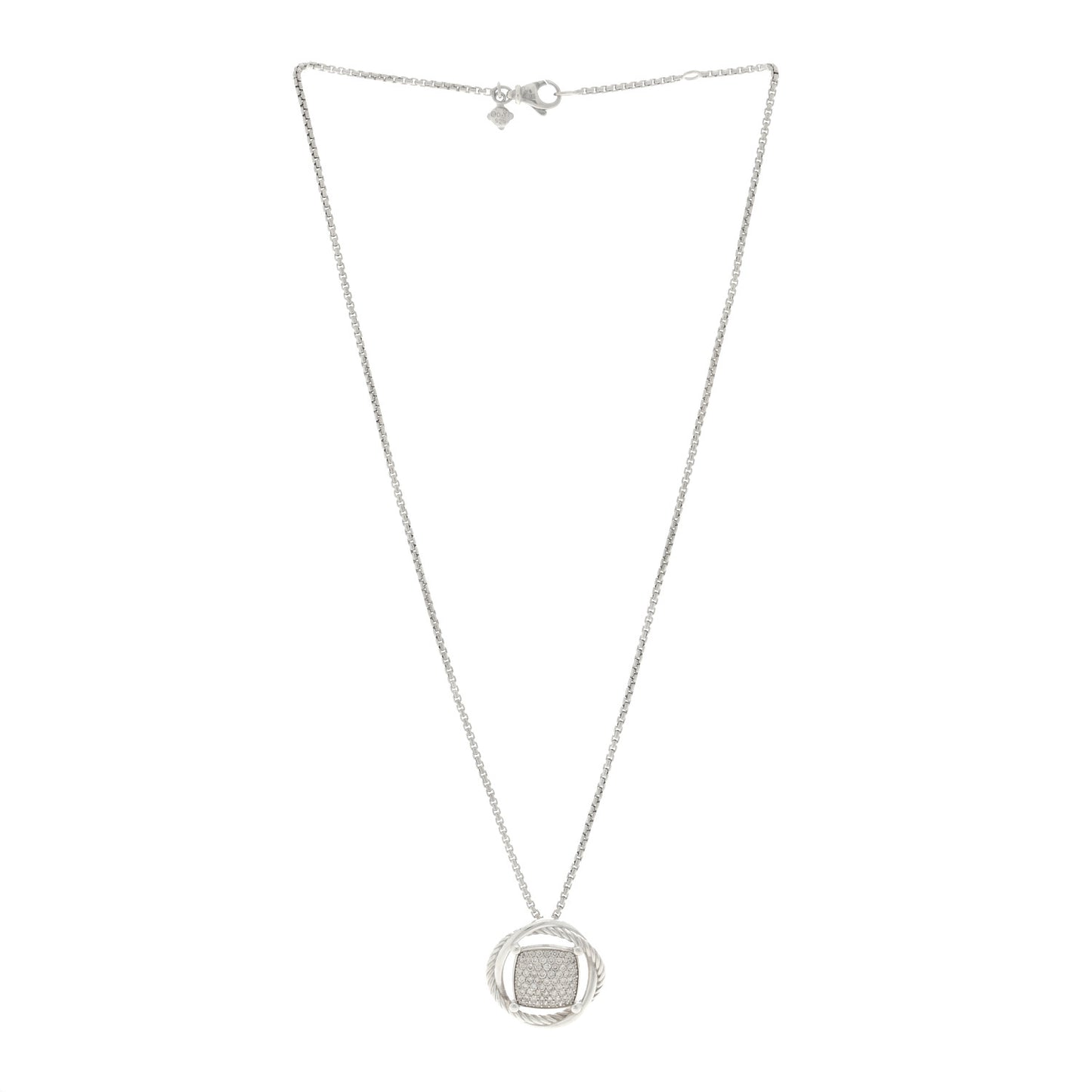 Sterling Silver Diamond 25mm Infinity Pendant Necklace