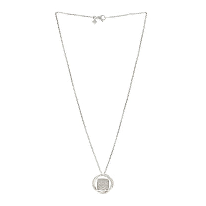 David Yurman Sterling Silver Diamond 25mm Infinity Pendant Necklace 3 of 4
