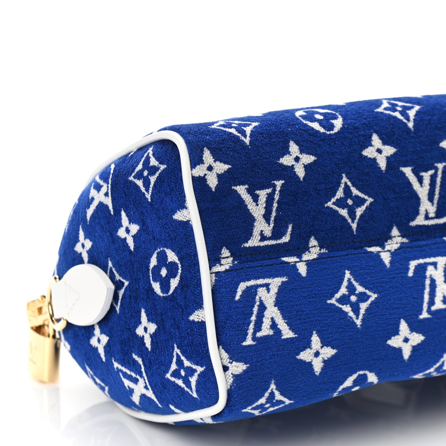 Louis Vuitton Jacquard Velvet Monogram LV Match Speedy Bandouliere 20 Blue 8 of 9