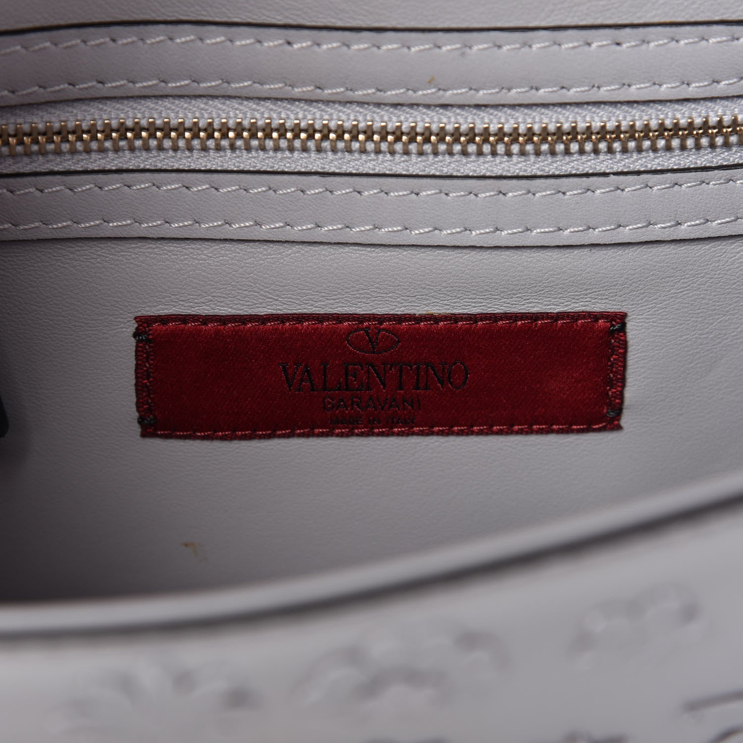 Valentino Garavani Vitello Flower Embellished Small Glam Lock Rockstud Flap Pastel Grey 8 of 9