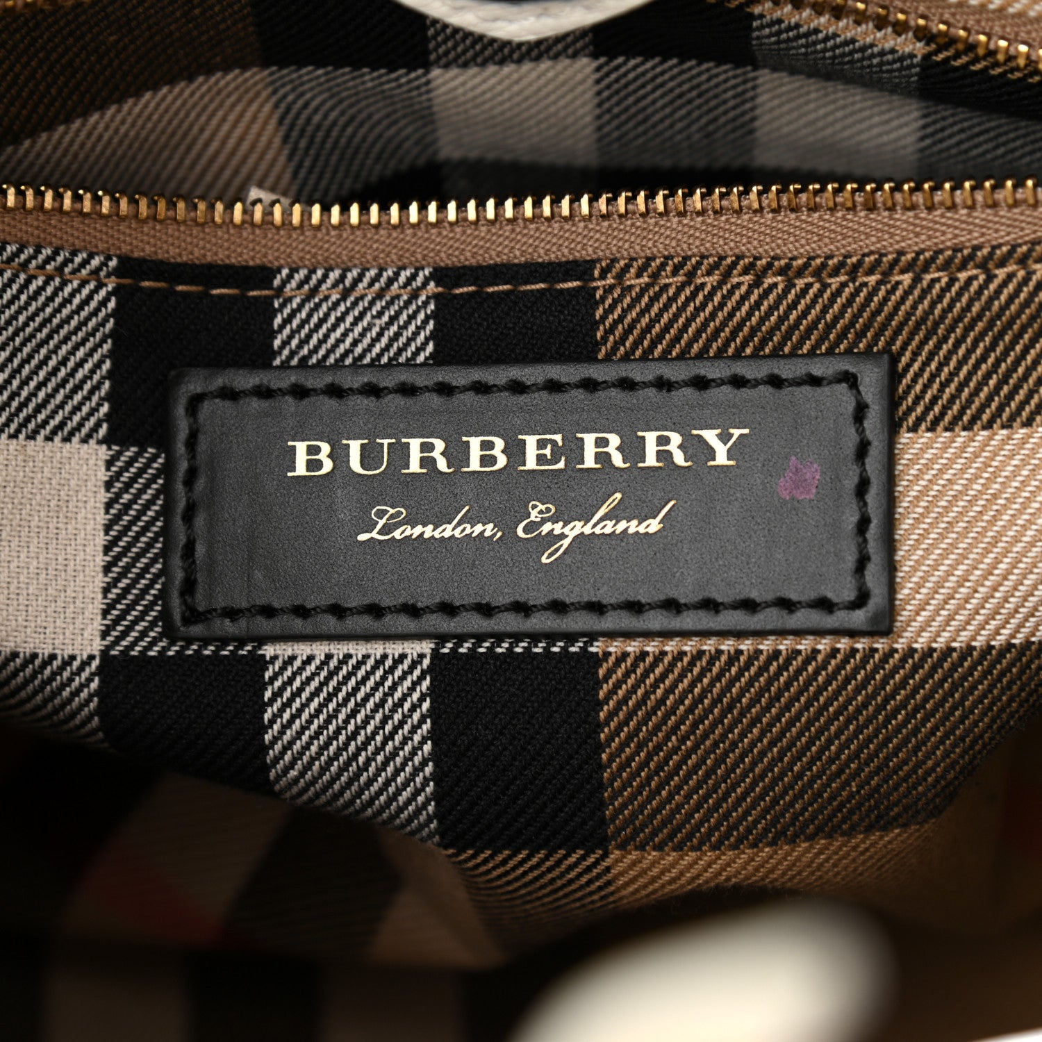 Burberry Calfskin Broguing Small Banner Tote White 6 of 12