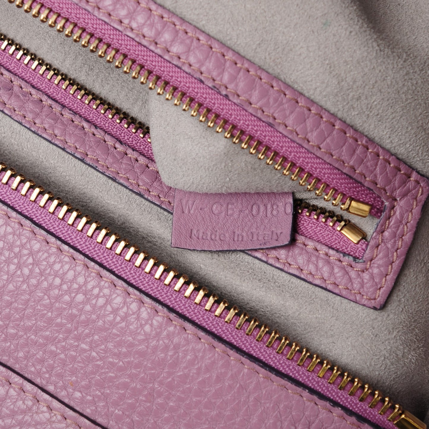 Pebbled Calfskin Mini Luggage Lilac