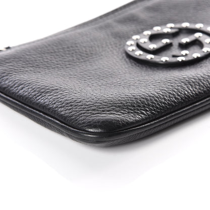 Gucci Pebbled Calfskin Studded Soho Wristlet Black 4 of 9
