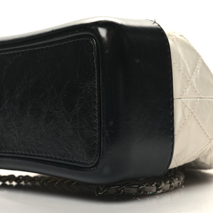Chanel Aged Calfskin Quilted Small Gabrielle Backpack Black White 10 of 14
