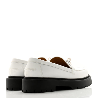 Hermes Calfskin Womens Icone Loafers 36 White 4 of 13