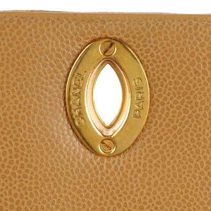 Chanel Caviar Vertical Quilted Jumbo Flap Beige 11 of 13