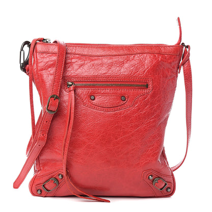 Balenciaga Agneau Classic Hardware Flat Crossbody Rouge Cardinal 1 of 11