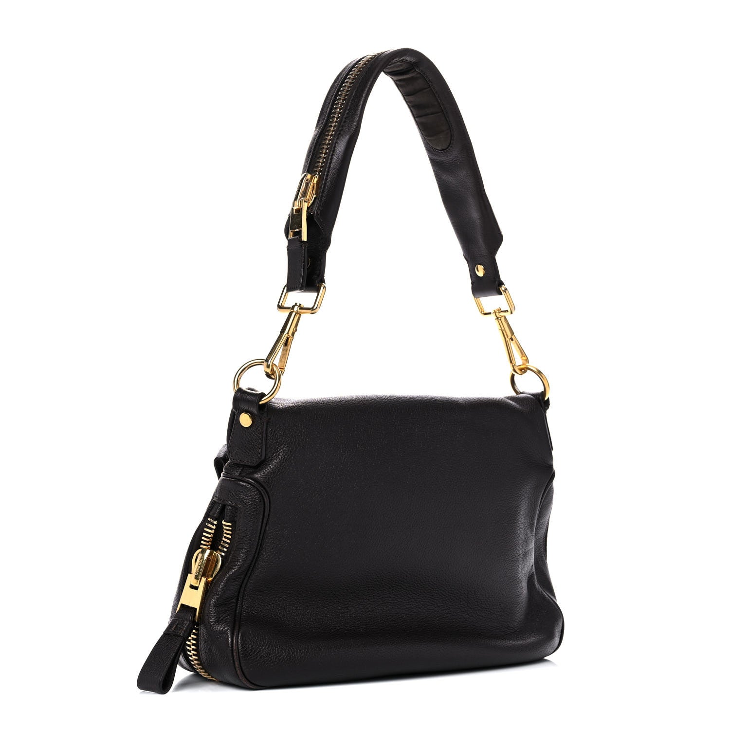 Tom Ford Grained Calfskin Medium Jennifer Dark Brown 2 of 18