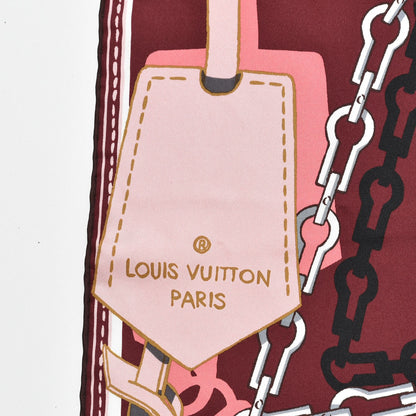Louis Vuitton Silk Square Handle Me Scarf Burgundy 4 of 7