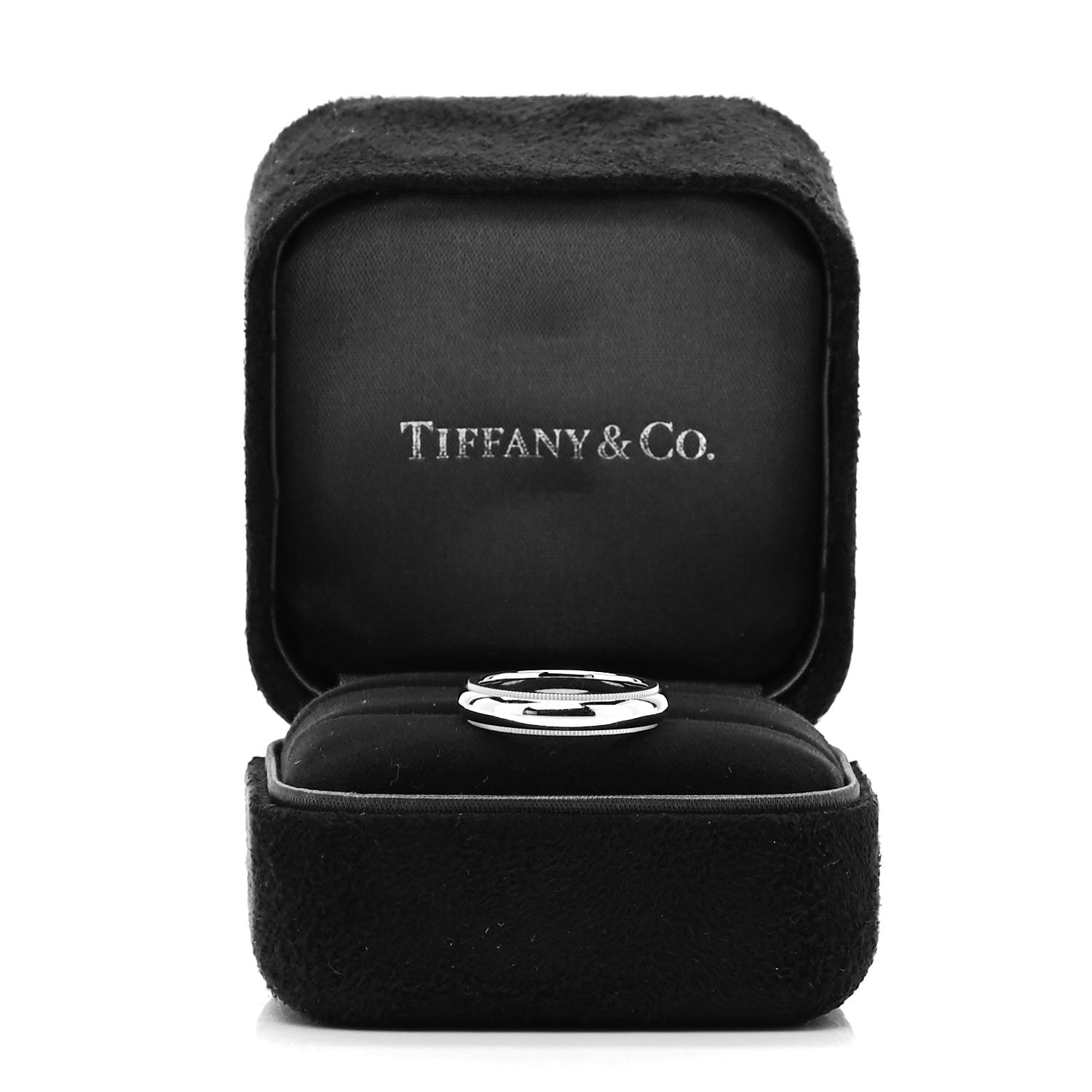 Tiffany Platinum 4mm Classic Milgrain Wedding Band Ring 50 5.25 5 of 5