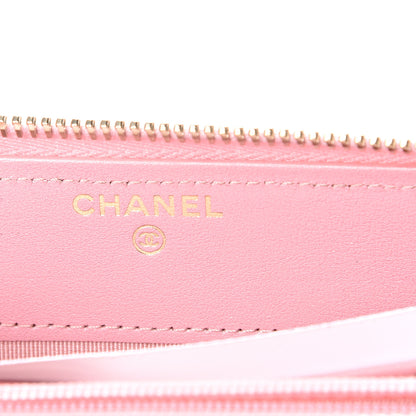 Chanel Iridescent Caviar Quilted Large Zip Around Wallet Pink 5 of 10