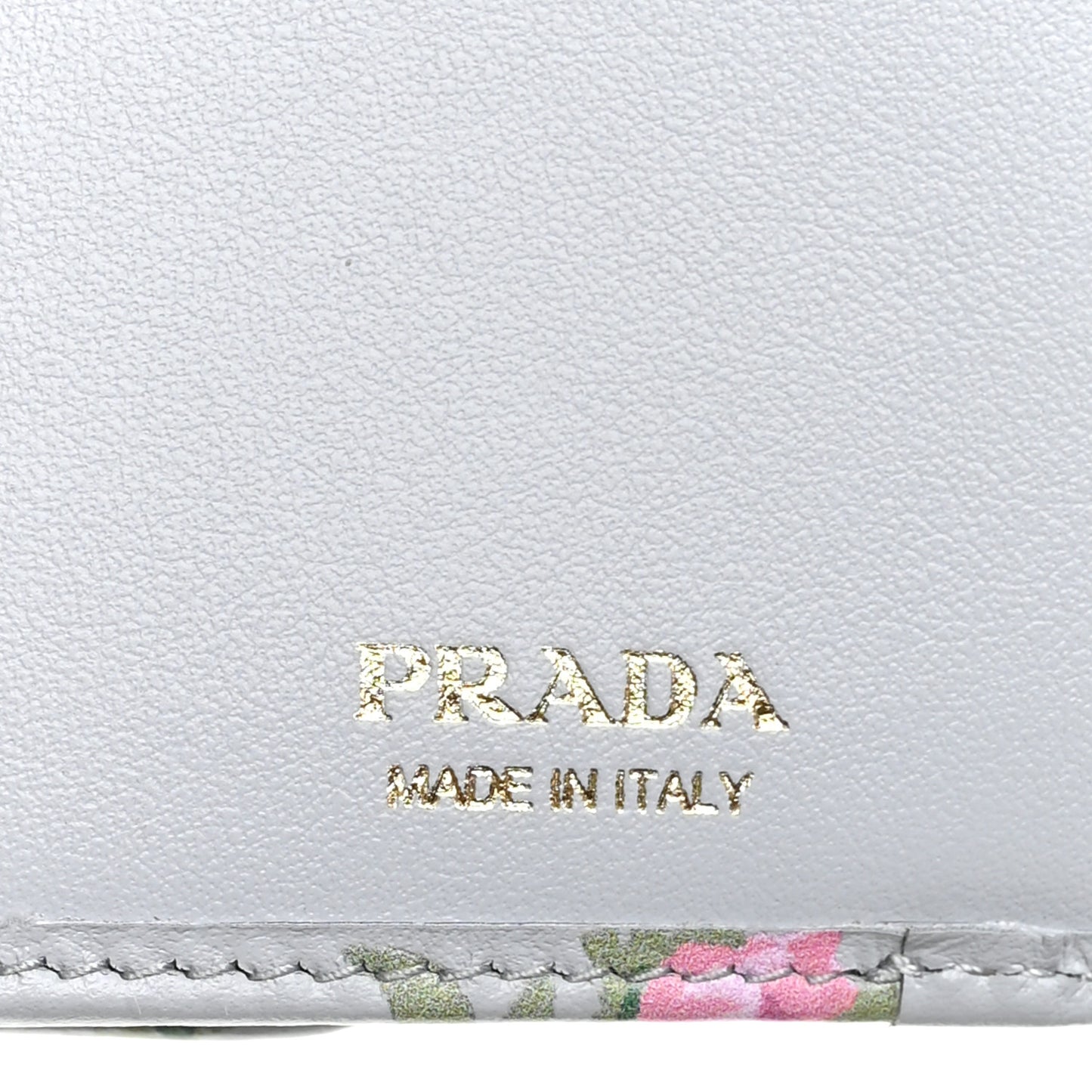 Vitello Rose Metal Tri-Fold Compact Wallet Perla