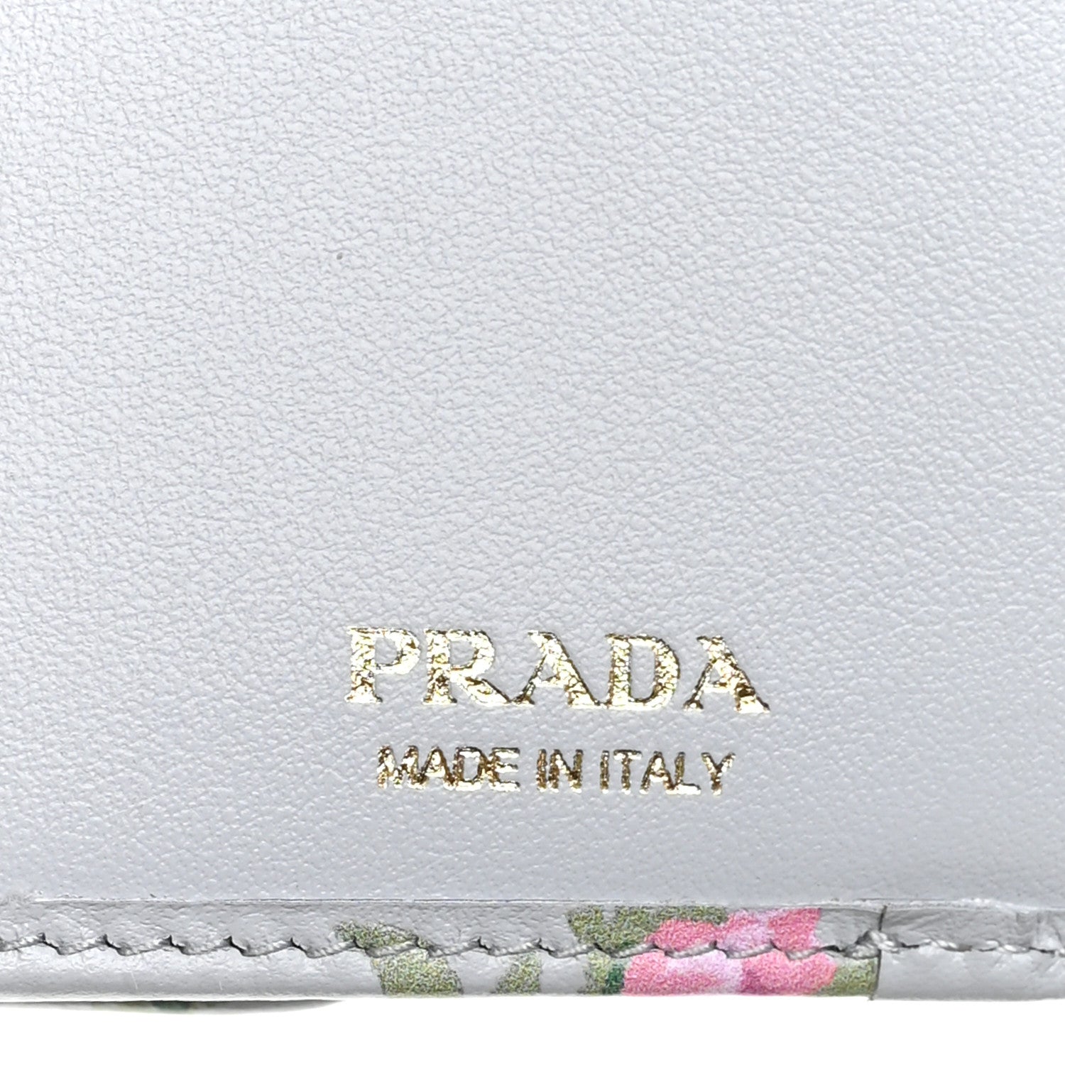 Prada Vitello Rose Metal Tri-Fold Compact Wallet Perla 6 of 8