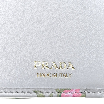 Prada Vitello Rose Metal Tri-Fold Compact Wallet Perla 6 of 8