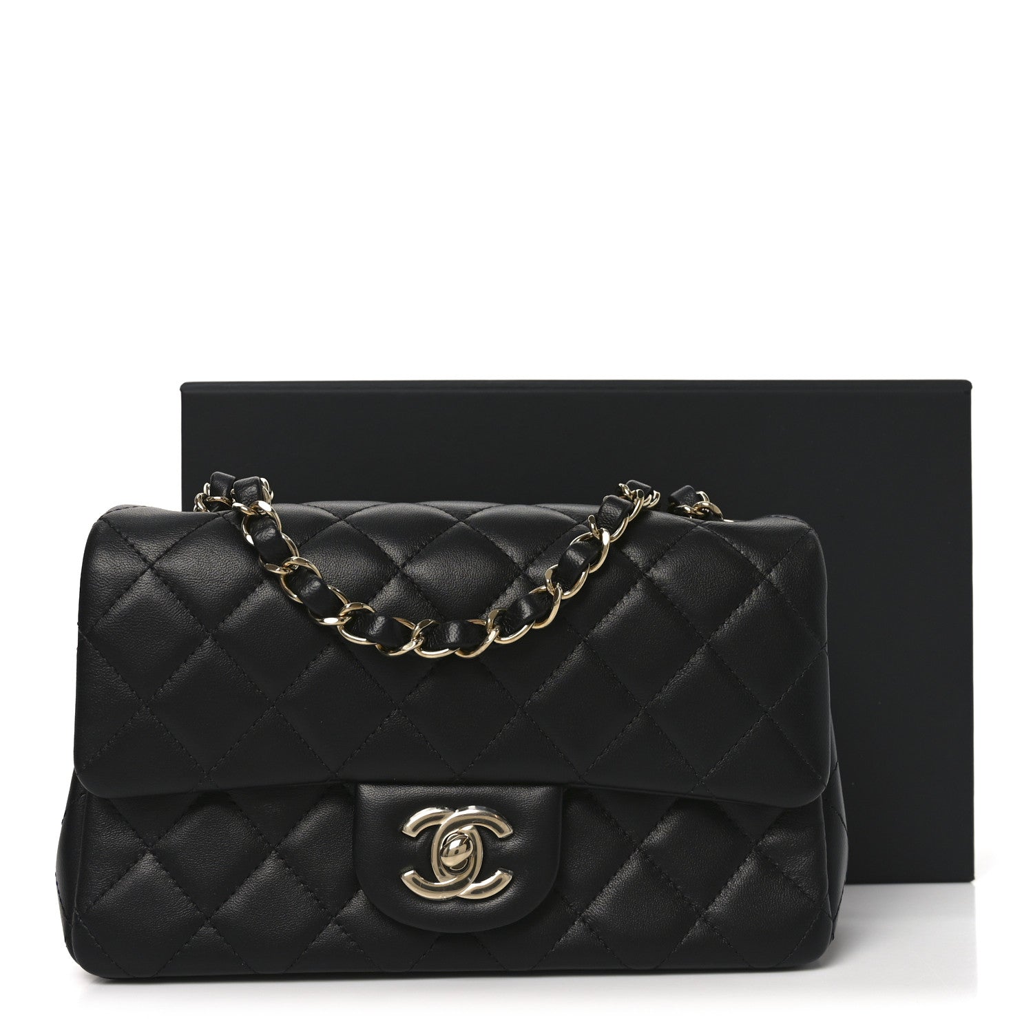 Chanel Lambskin Quilted Mini Rectangular Flap Black 11 of 11
