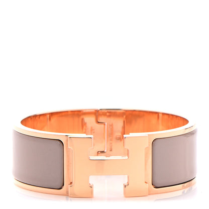 Hermes Enamel Wide Clic Clac H Bracelet GM Marron Glace 1 of 4