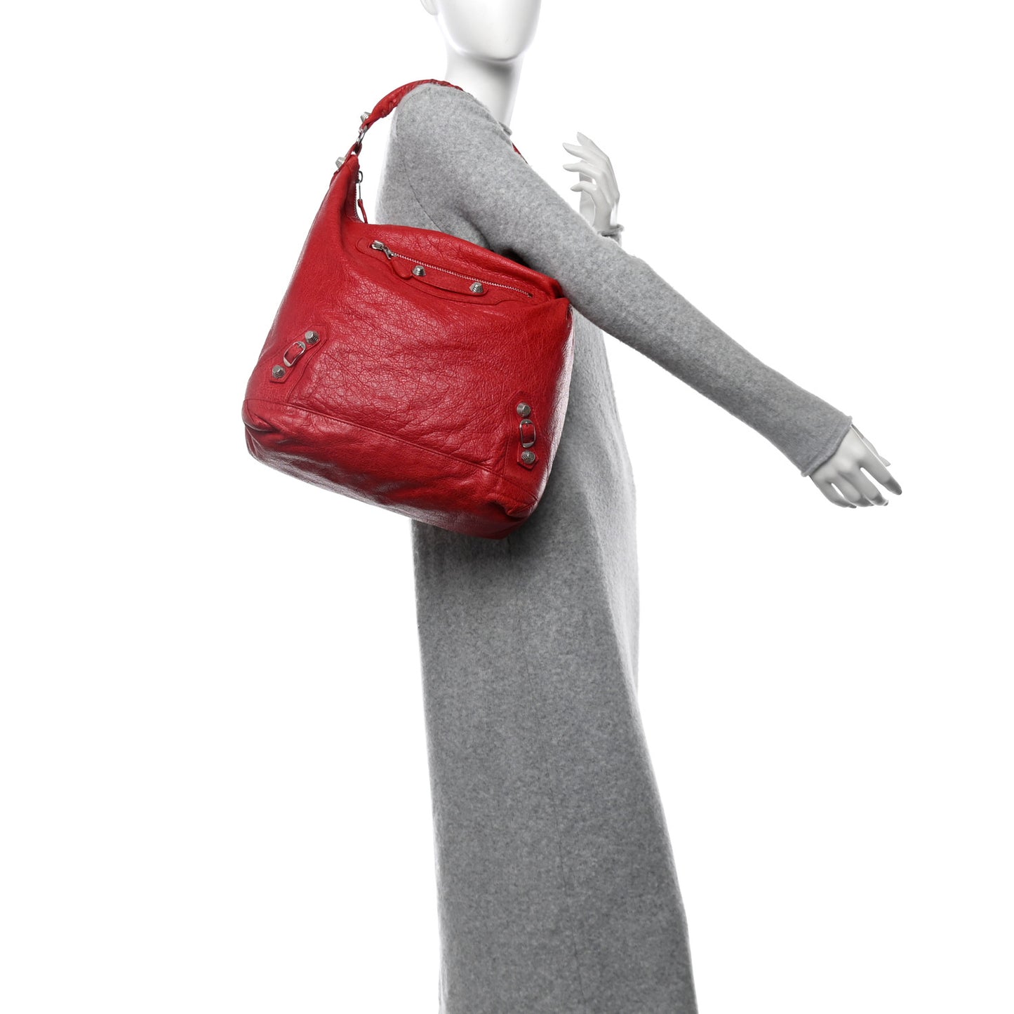 Agneau Giant 12 Silver Hardware Day Hobo Coquelicot