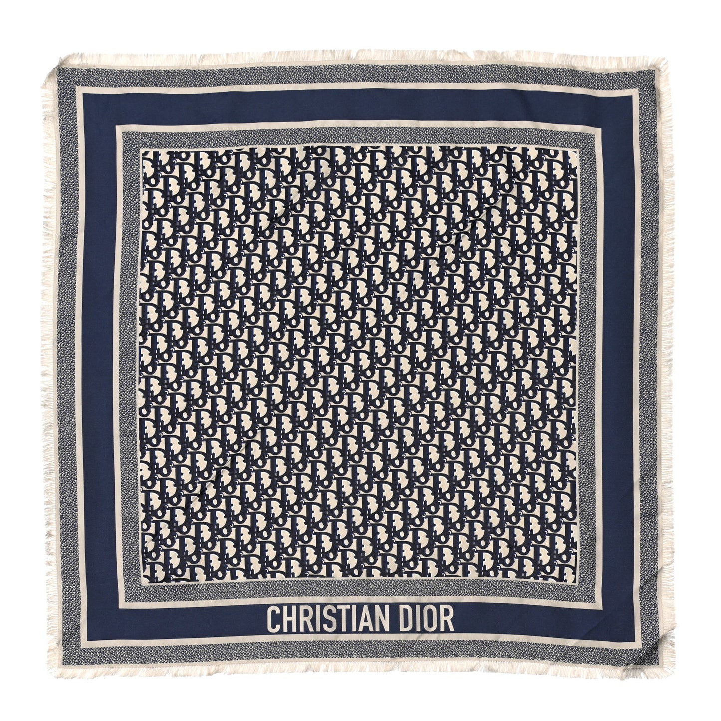 Silk Oblique Scarf Blue