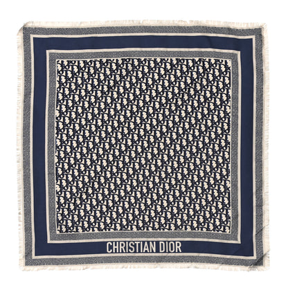 Christian Dior Silk Oblique Scarf Blue 1 of 3