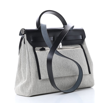 Hermes Vache Hunter Toile Pegase Pop Herbag Zip Retourne 31 PM Bleu Indigo 4 of 12
