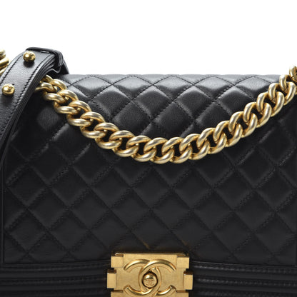 Chanel Lambskin Quilted Medium Boy Flap Black 9 of 10