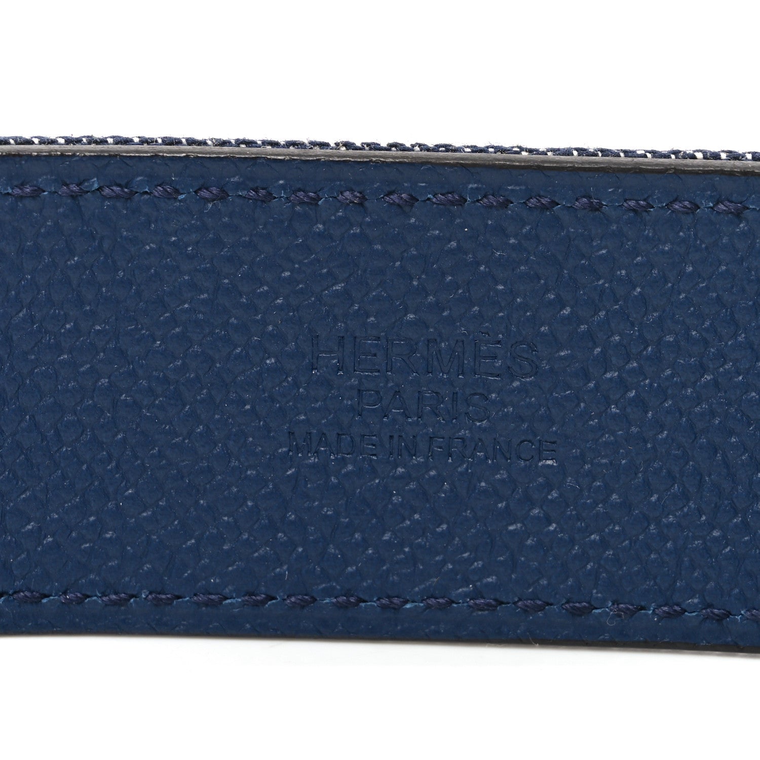 Hermes Denim Epsom 32mm Collier De Chein 75 30 Belt Bleu Indigo White Bleu Navy 3 of 3