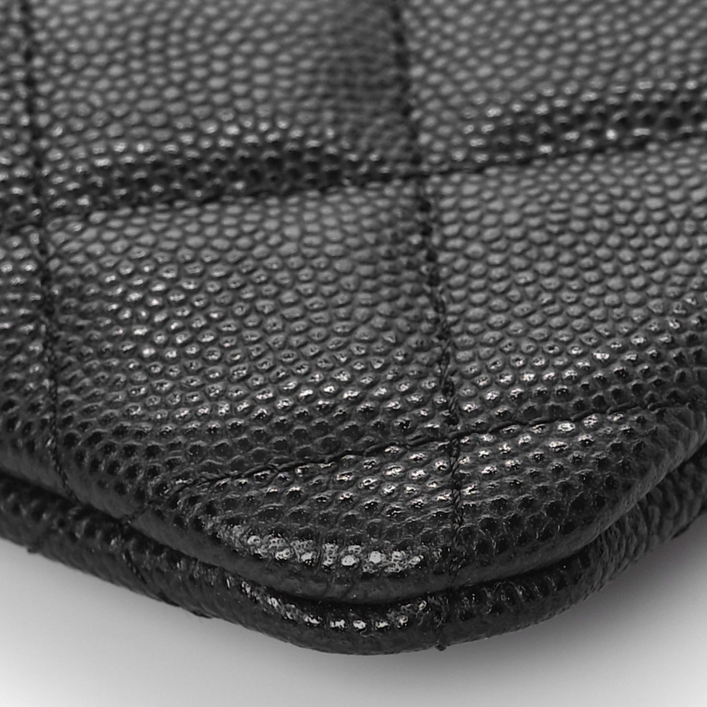 Caviar Quilted Small Cosmetic Case Black