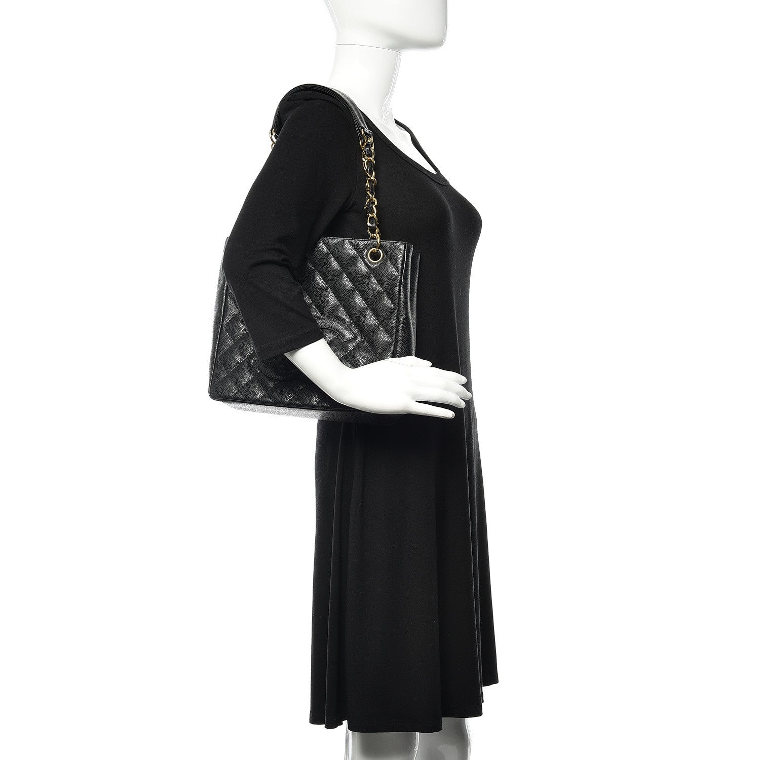 Chanel Caviar Quilted Petit Shopping Tote PST Black 2 of 11