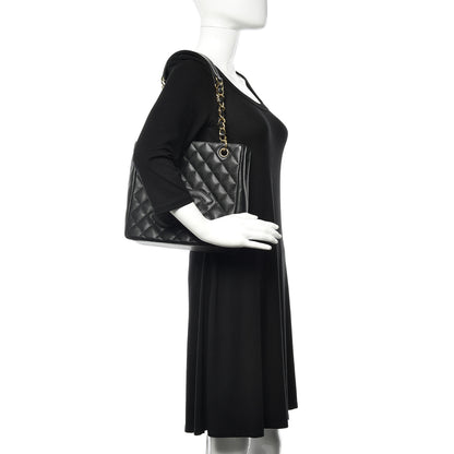 Chanel Caviar Quilted Petit Shopping Tote PST Black 2 of 11